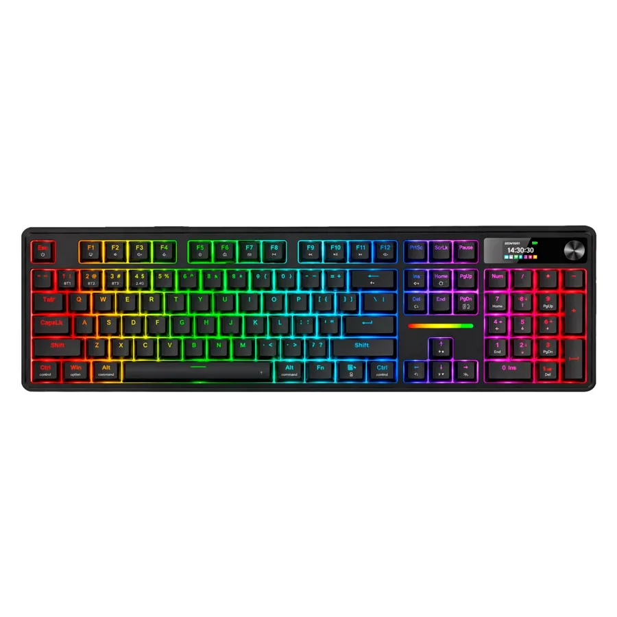 Teclado Gamer Redragon Terraflare Pro K762 RGB Inalámbrico - Blanco y Violeta