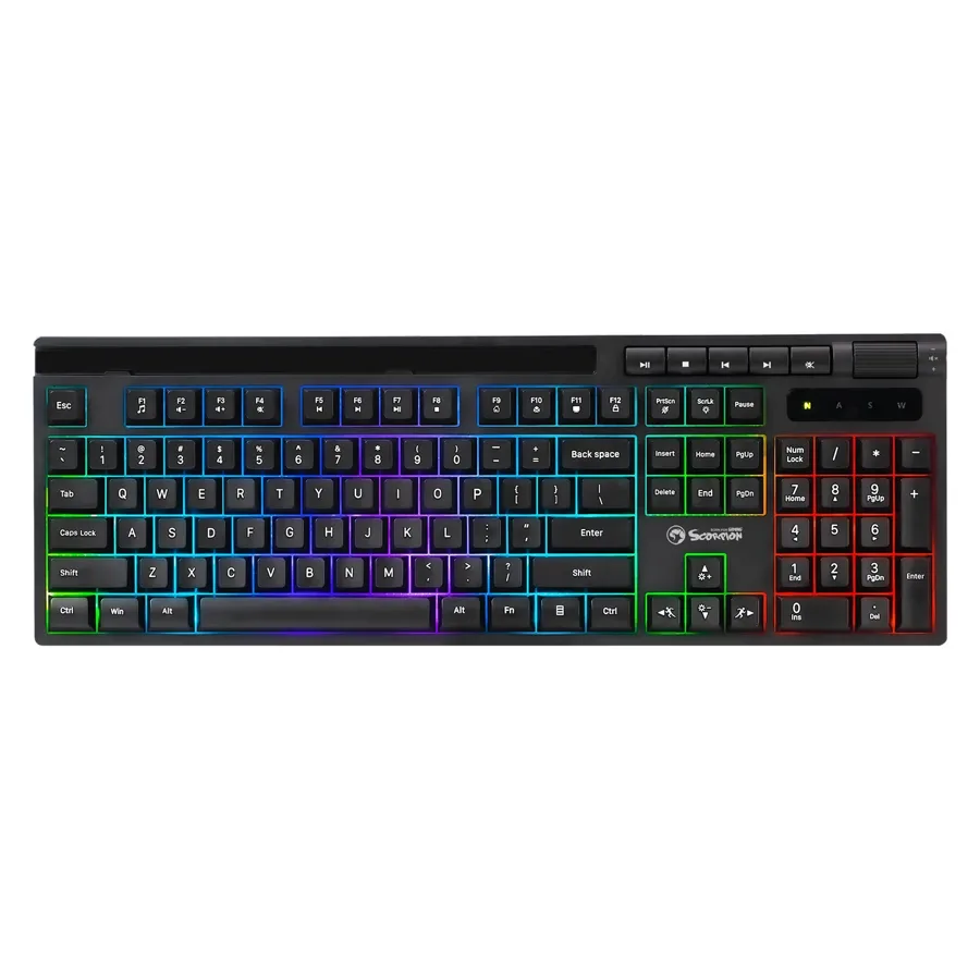 Teclado Gamer Marvo Soldat S40 K603 Rainbow USB inglés - Negro