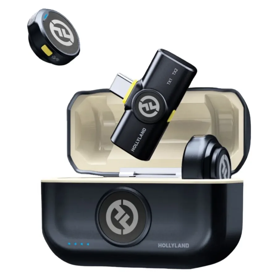 Micrófono de solapa Hollyland Lark M2 USB-C Inalámbrico para Smartphone - Negro (1RX-2TX)